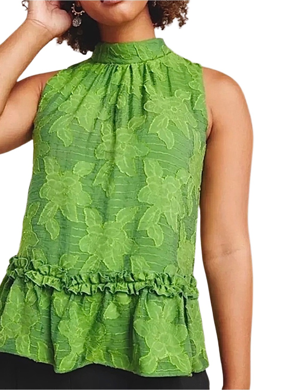 ANTHROPOLOGIE- MAEVE Savannah Swing Blouse‎ in Green